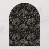 Eleganter klassischer Gold Botanischer Hochzeitspl Einladung (Rückseite)