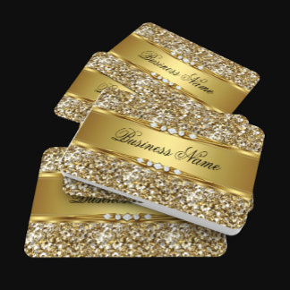 Eleganter klassischer Gold Glitzer Diamond Look Visitenkarte