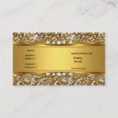 Eleganter klassischer Gold Glitzer Diamond Look Visitenkarte (Rückseite)