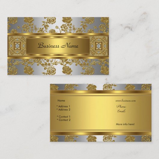 Eleganter, klassischer Gold Gray Bläsersilber Jewe Visitenkarte (Vorne/Hinten)