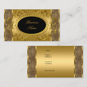 Eleganter klassischer gold-schwarzer Leoparden-Tie Visitenkarte