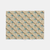 Eleganter klassischer goldblauer Weihnachtsbouquet Fleecedecke (Vorderseite (Horizontal))