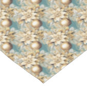 Eleganter klassischer goldblauer Weihnachtsbouquet Tischdecke (Schrägansicht)