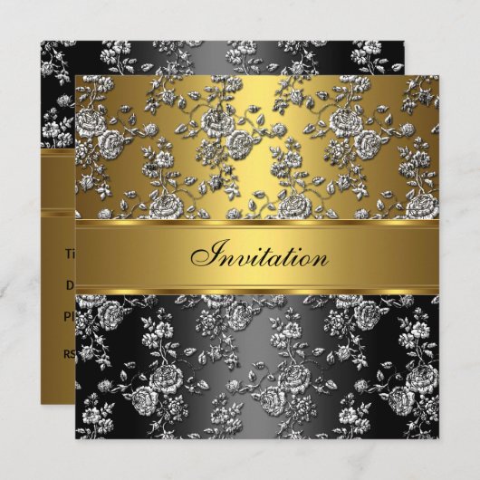 Eleganter, klassischer Goldschmied mit gehobener B Einladung (Vorne/Hinten)