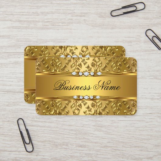 Eleganter, klassischer Goldschmuck mit Embossed Lo Visitenkarte (Vorderseite/Rückseite Beispiel)