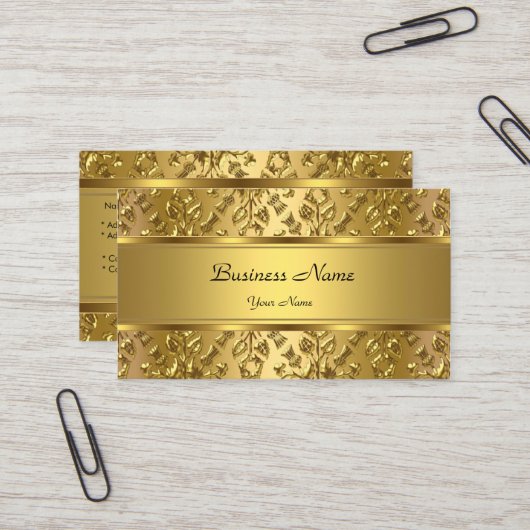 Eleganter, klassischer Goldschmuck mit Embossed Lo Visitenkarte (Vorderseite/Rückseite Beispiel)