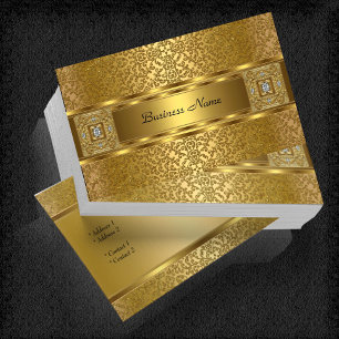 Eleganter, klassischer Goldschmuck mit Embossed Lo Visitenkarte