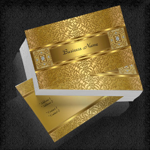 Eleganter, klassischer Goldschmuck mit Embossed Lo Visitenkarte