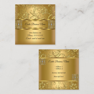 Eleganter klassischer Goldschmuck Quadratische Visitenkarte