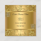 Eleganter klassischer Goldschmuck Quadratische Visitenkarte (Rückseite)