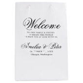 Eleganter klassischer Hochzeitsempfang Mittlere Geschenktüte (Vorderseite)