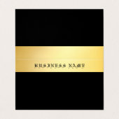 Eleganter klassischer Hochzeitstext Schwarz Gold E Visitenkarten (Außenseite Aufgefaltet)