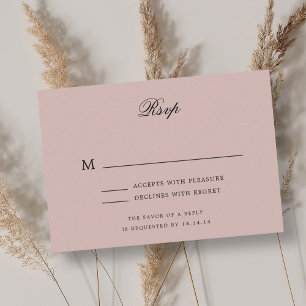 Eleganter klassischer Hochzeitstil RSVP Dusty Blus