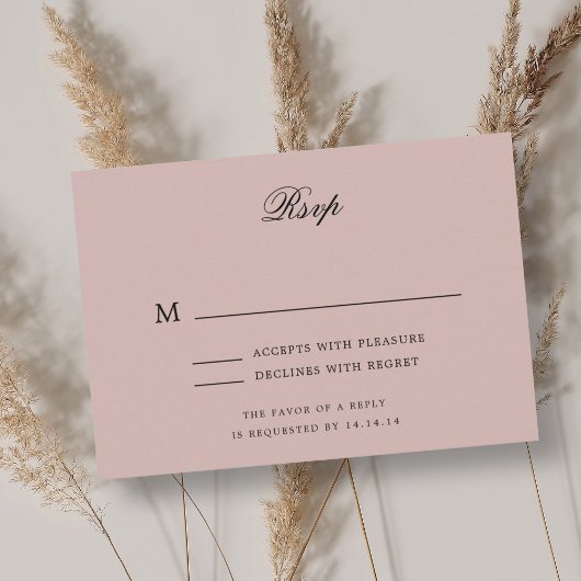 Eleganter klassischer Hochzeitstil RSVP Dusty Blus