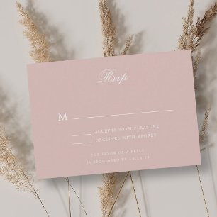 Eleganter klassischer Hochzeitstil RSVP Dusty Blus Karte
