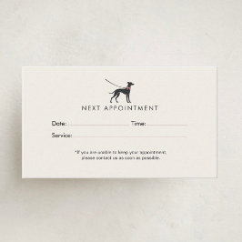Eleganter Klassischer Hundeausführer Minimalistisc Terminkarte