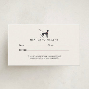 Eleganter Klassischer Hundeausführer Minimalistisc Terminkarte