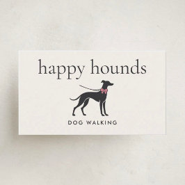 Eleganter Klassischer Hundeausführer Minimalistisc Visitenkarte
