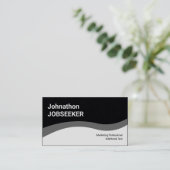 Eleganter klassischer Jobsucher Minimal Clean Blac Visitenkarte (Stehend Vorderseite)