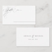 Eleganter klassischer kalligrafischer Hochzeitspla Platzkarte (Vorne/Hinten)