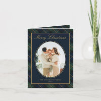 Eleganter klassischer Karo-Familienfoto-Weihnachte