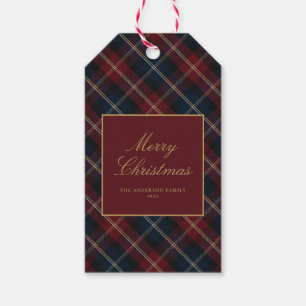 Eleganter klassischer Karo-Weihnachten Geschenkanhänger