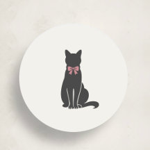 Eleganter Klassischer Katzen-Siegel-Aufkleber