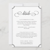 Eleganter klassischer Klassiker in einer Hochzeit Einladung (Rückseite)