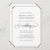 Eleganter klassischer Klassiker in einer Hochzeit Einladung (Vorne/Hinten)