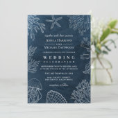 Eleganter klassischer Korallenstrand Einladung (Stehend Vorderseite)