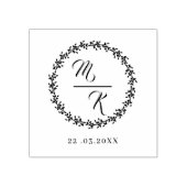 Eleganter, klassischer Kranz in Monogramm Gummistempel (Prägung)