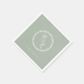 Eleganter, klassischer Kranz in Monogramm Serviette (Ecke)