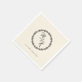 Eleganter, klassischer Kranz in Monogramm Serviette (Ecke)