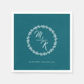 Eleganter, klassischer Kranz in Monogramm Serviette (Vorderseite)