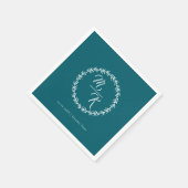 Eleganter, klassischer Kranz in Monogramm Serviette (Ecke)
