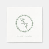 Eleganter, klassischer Kranz in Monogramm Serviette (Vorderseite)