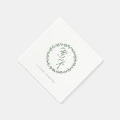 Eleganter, klassischer Kranz in Monogramm Serviette (Ecke)