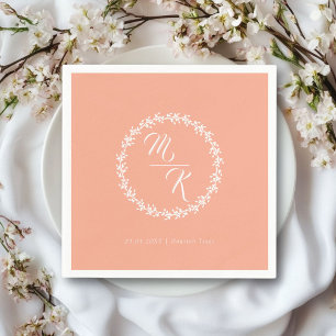 Eleganter, klassischer Kranz in Monogramm Serviette