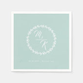 Eleganter, klassischer Kranz in Monogramm Serviette (Vorderseite)