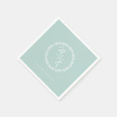 Eleganter, klassischer Kranz in Monogramm Serviette (Ecke)
