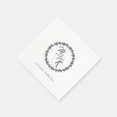 Eleganter, klassischer Kranz in Monogramm Serviette (Ecke)