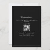 Eleganter klassischer Leaf Monogram QR Code Hochze Einladung (Rückseite)