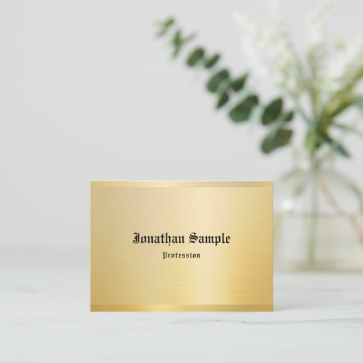Eleganter klassischer Look Gold-Vorlage für alten Visitenkarte (Stehend Vorderseite)