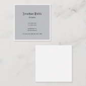 Eleganter klassischer Look Minimalistisch Schlicht Quadratische Visitenkarte (Vorne/Hinten)