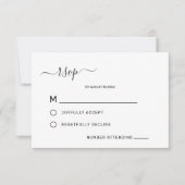 Eleganter, klassischer Minimalistischer Hochzeitst RSVP Karte (Vorderseite)