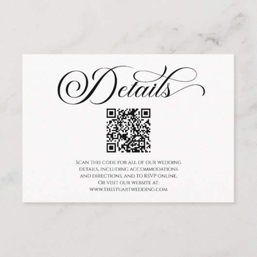 Eleganter klassischer Minimalistischer QR-Code für Begleitkarte (Vorderseite)