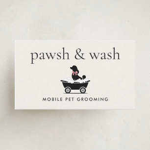 Eleganter klassischer mobiler Hundefriseur Visitenkarte