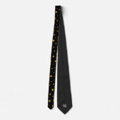 Eleganter klassischer Monogram Black and Gold Star Krawatte (Rückseite)