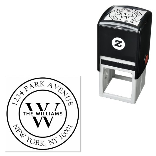 Eleganter klassischer Monogramm-Absender Permastempel (Beispiel)