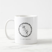 Eleganter, klassischer Monogramm-Kranz Kaffeetasse (Links)